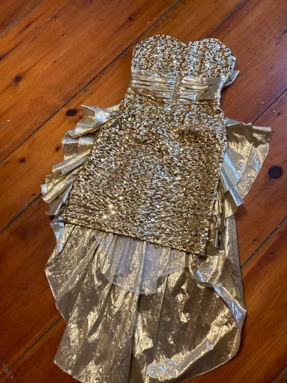 Vintage Prom dress, Material Girl
Style,  Gold Sequin Strapless